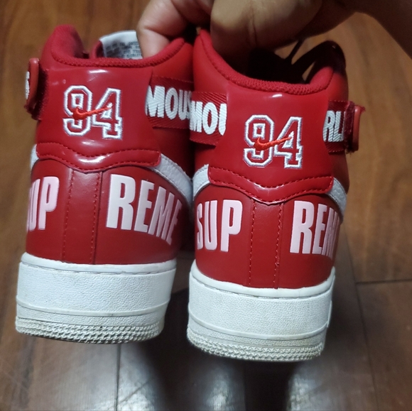 NIKE AIR FORCE 1 HIGH SUPREME WORLD FAMOUS SHOES 698696-610 MENS SIZE 9.5 RED - Picture 5 of 10